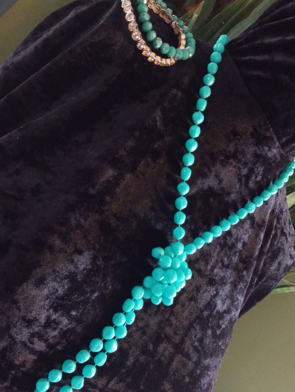 Sarah Coventry Turquoise Beaded Long Or Layered Necklace W Bracelets